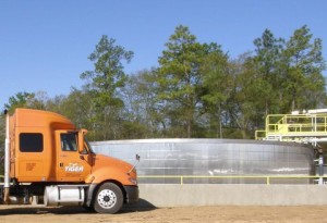 New 1,500-ton molten sulphur storage tank at H.J. Baker’s Tiger-Sul Products Atmore, AL facility.