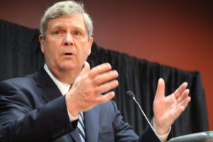 USDA Secretary of Agriculture Tom Vilsack talks the new Farm Bill at the 2014 Commodity Classic in San Antonio, TX. 