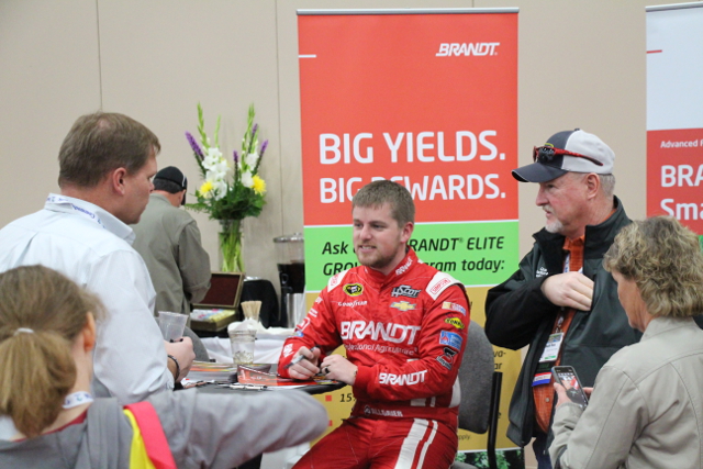 BRANDT-sponsored NASCAR driver Justin Allgaier at the 2014 Commodity Classic. 