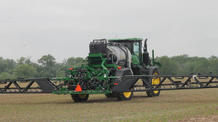 ag retailer MFA invited customers, media members, and other onlookers to a demonstration of the See & Spray technology equipped on one its John Deere sprayers.