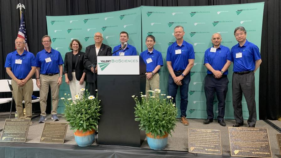 , Valent BioSciences LLC formally dedicated a new prairie park and solar field adjacent to its manufacturing facility in Osage, Iowa